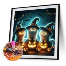 Load image into Gallery viewer, Diamond Painting - Full Square - Three kittens for Halloween (30*30CM)
