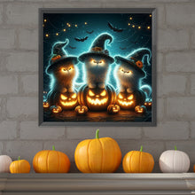 Load image into Gallery viewer, Diamond Painting - Full Square - Three kittens for Halloween (30*30CM)
