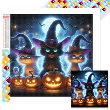 Load image into Gallery viewer, Diamond Painting - Full Square - Three kittens for Halloween (30*30CM)
