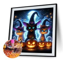 Load image into Gallery viewer, Diamond Painting - Full Square - Three kittens for Halloween (30*30CM)
