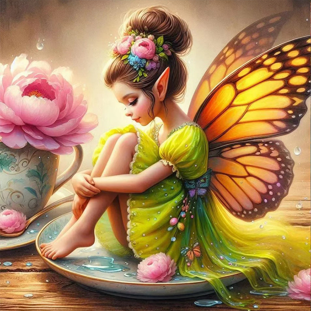 Diamond Painting - Full Round - Teacup fairy (30*30CM)