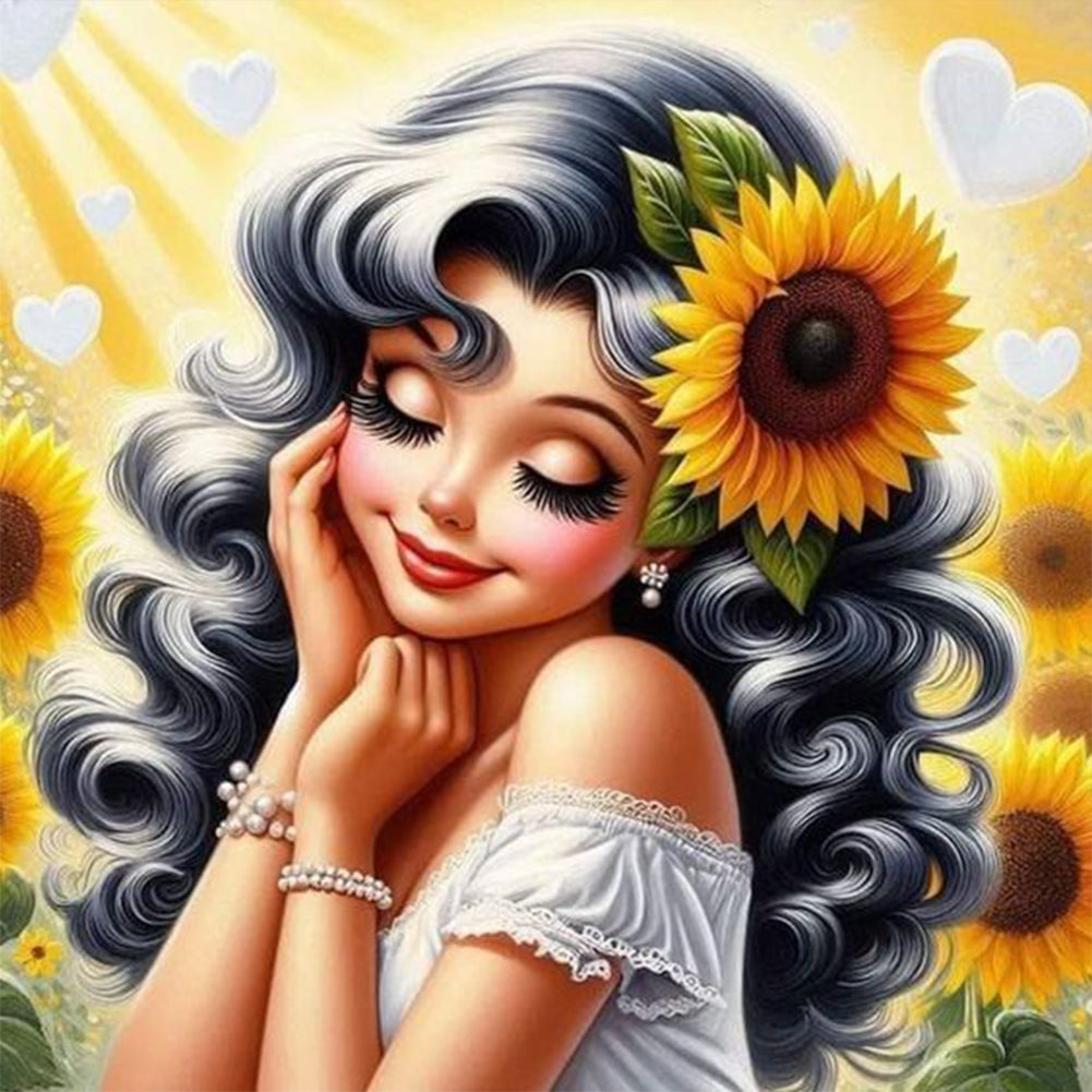 Diamond Painting - Full Round - Optimistic girl (30*30CM)