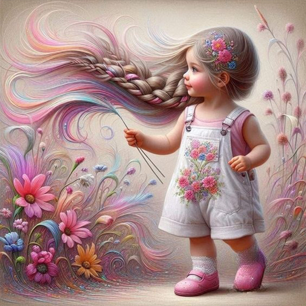 Diamond Painting - Full Round - Optimistic girl (30*30CM)