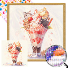 Load image into Gallery viewer, AB Diamond Painting - Full Round - Kitten ice cream (40*40CM)
