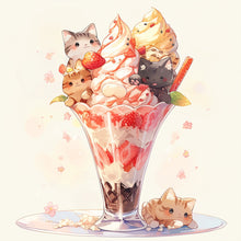 Load image into Gallery viewer, AB Diamond Painting - Full Round - Kitten ice cream (40*40CM)
