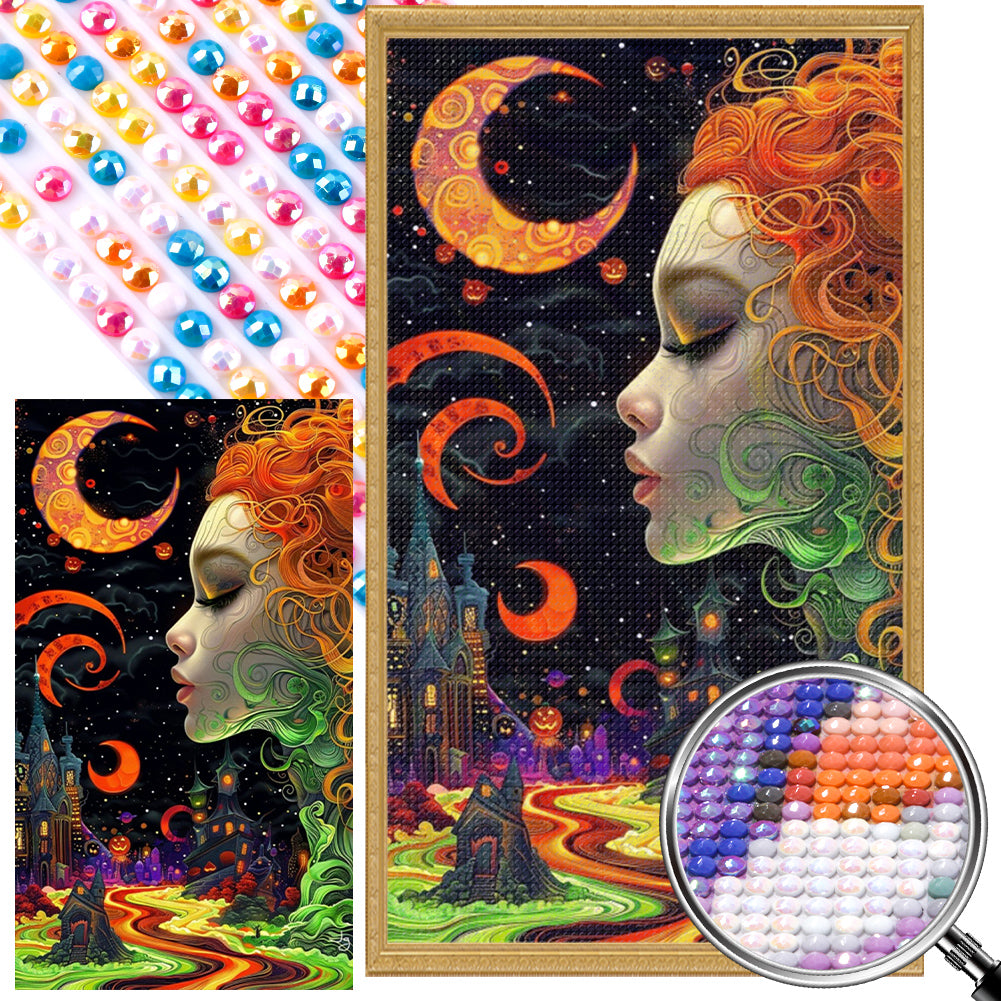 AB Diamond Painting - Full Round - Goddess under the night sky (40*70CM)