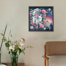 Load image into Gallery viewer, Diamond Painting - Full Round - White cat on rose window (30*30CM)
