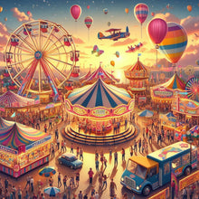 Load image into Gallery viewer, Diamond Painting - Full Round - Amusement park carousel Ferris wheel (40*40CM)
