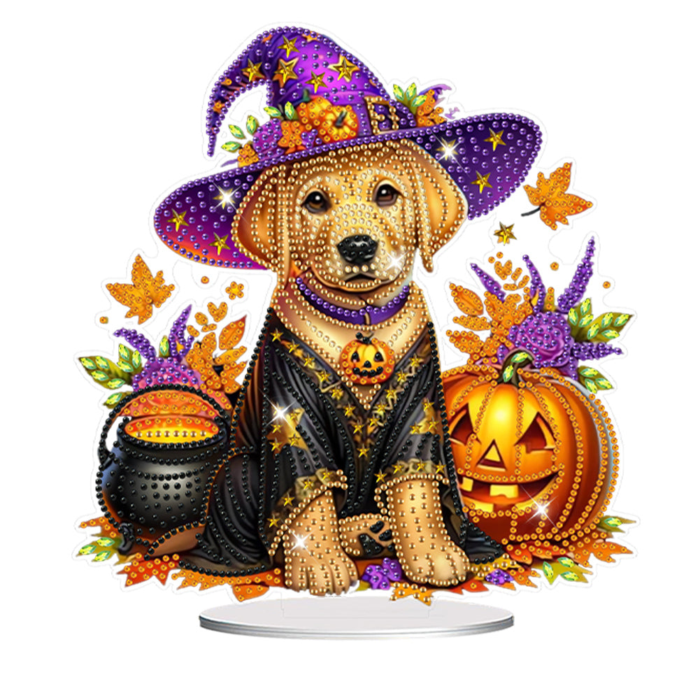 Acrylic Special Shape Halloween Pumpkin Table Top Diamond Painting Ornament Kits