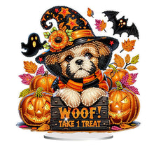 Load image into Gallery viewer, Acrylic Special Shape Halloween Pumpkin Table Top Diamond Painting Ornament Kits
