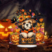 Load image into Gallery viewer, Acrylic Special Shape Halloween Pumpkin Table Top Diamond Painting Ornament Kits
