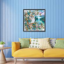 Load image into Gallery viewer, Diamond Painting - Partial Special Shaped - Flower owl (30*30CM)
