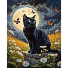 Load image into Gallery viewer, Diamond Painting - Full Round - Moon black cat (40*50CM)
