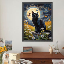 Load image into Gallery viewer, Diamond Painting - Full Round - Moon black cat (40*50CM)
