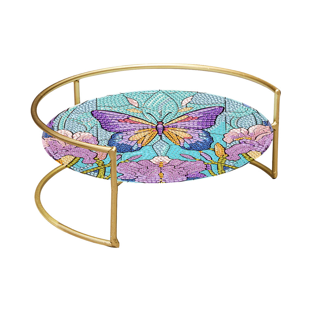 Acrylic Butterfly Diamond Painting Bathroom Tray Rhinestone Painting Vanity Tray