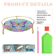 Load image into Gallery viewer, Acrylic Butterfly Diamond Painting Bathroom Tray Rhinestone Painting Vanity Tray
