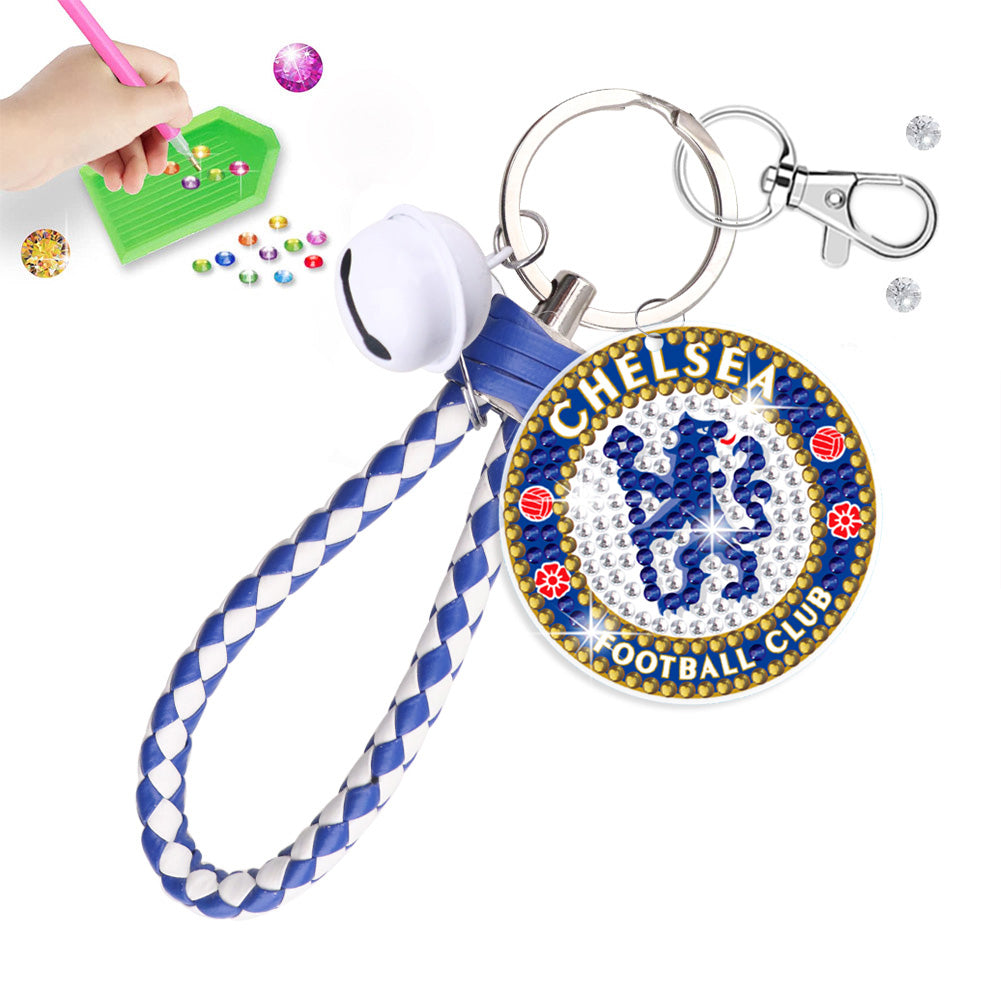Chelsea DIY Diamond Keychain Football Club Keychain (Double-sided Diamond)