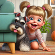 Load image into Gallery viewer, AB Diamond Painting - Full Round - Little girl with pet (40*40CM)
