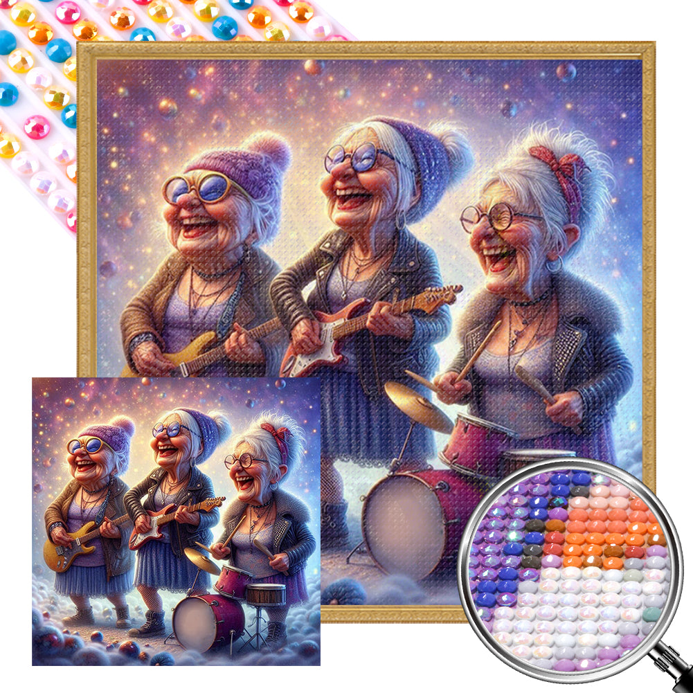 AB Diamond Painting - Full Round - Old band party (40*40CM)