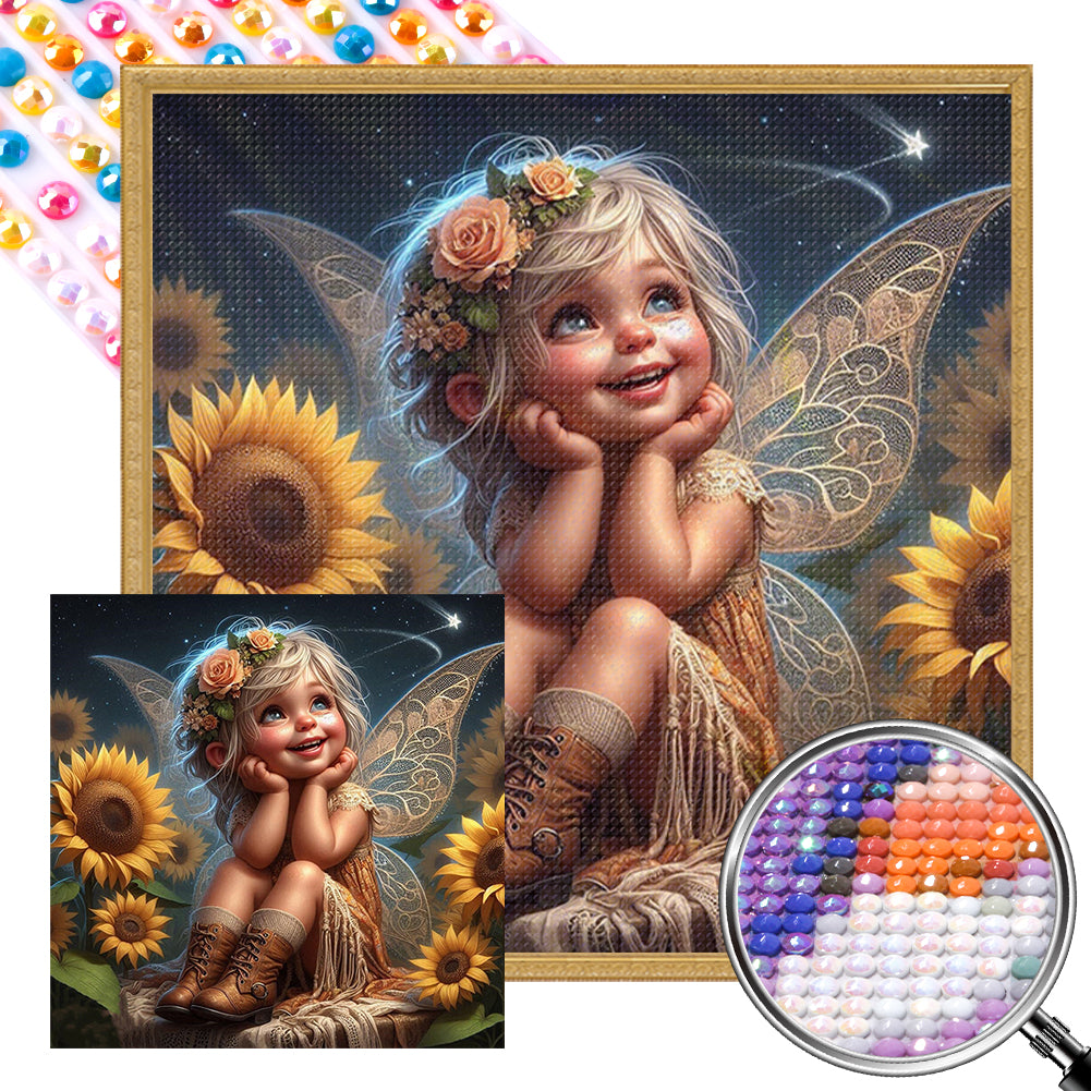 AB Diamond Painting - Full Round - Cute girl (40*40CM)