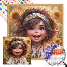 Load image into Gallery viewer, AB Diamond Painting - Full Round - Cute girl (40*40CM)
