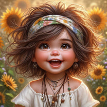 Load image into Gallery viewer, AB Diamond Painting - Full Round - Cute girl (40*40CM)
