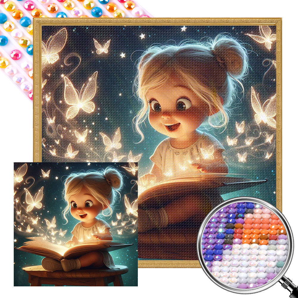 AB Diamond Painting - Full Round - Cute girl (40*40CM)