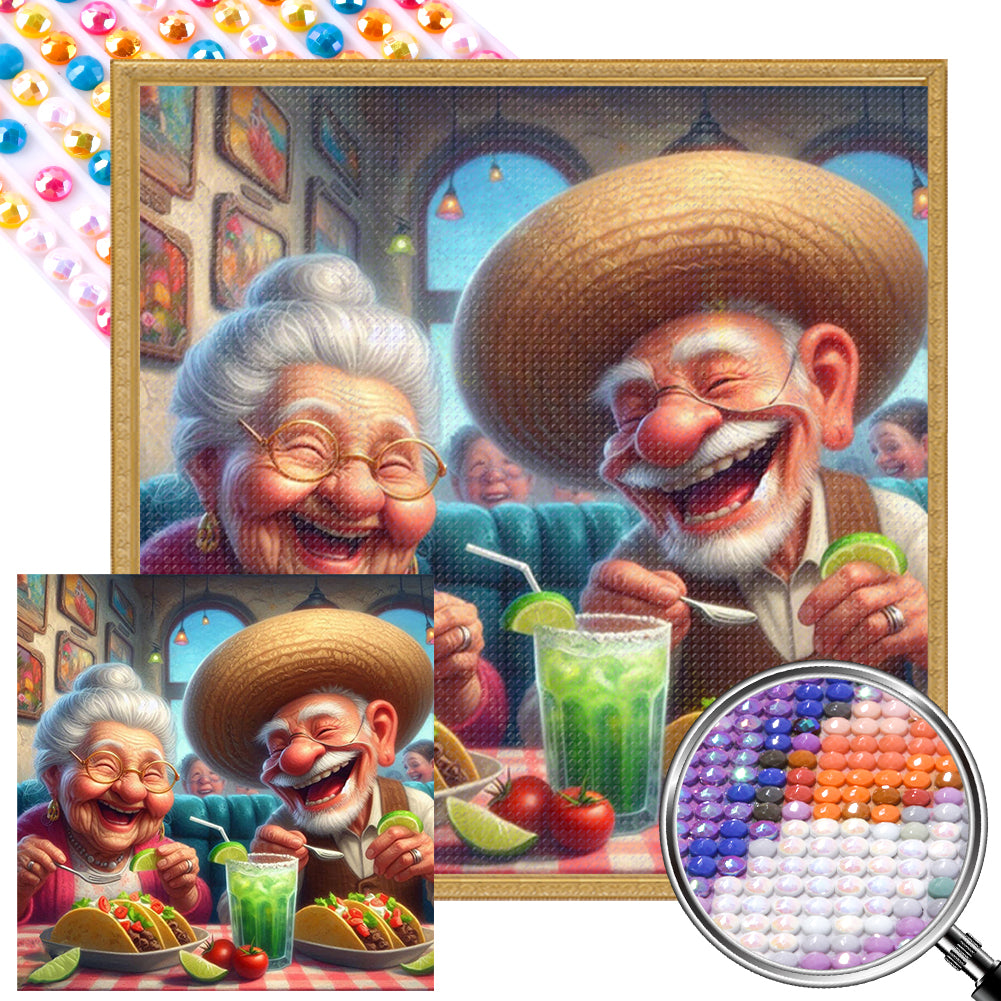 AB Diamond Painting - Full Round - Old age life (40*40CM)