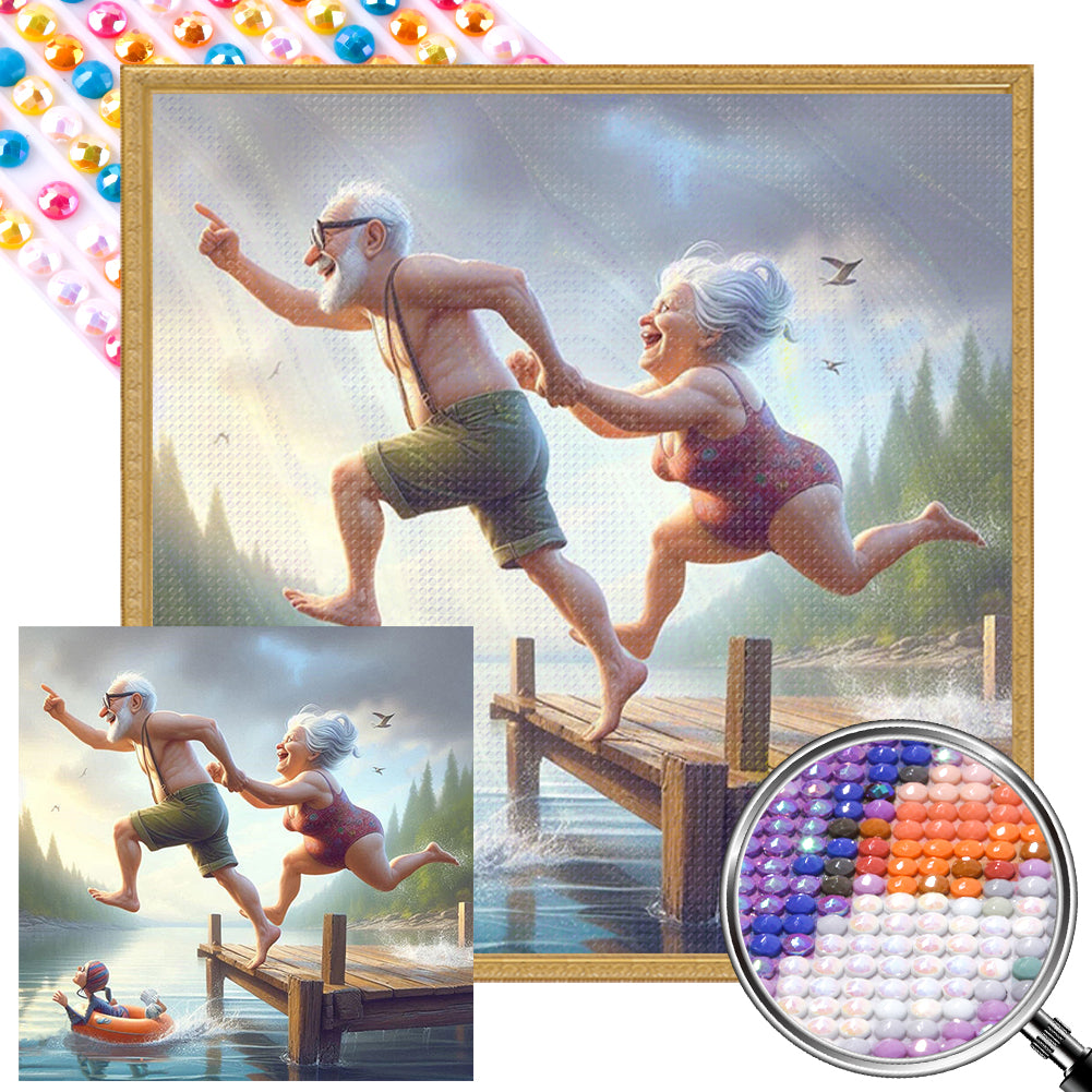 AB Diamond Painting - Full Round - Old age life (40*40CM)