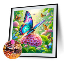 Load image into Gallery viewer, Diamond Painting - Full Round - Butterfly in the flowers (30*30CM)
