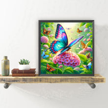 Load image into Gallery viewer, Diamond Painting - Full Round - Butterfly in the flowers (30*30CM)
