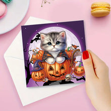 Load image into Gallery viewer, 6Pcs Halloween Cat Diamond Daily Wish Card Owl for Adults Holiday Friends Family
