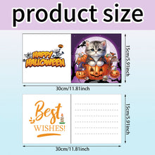 Load image into Gallery viewer, 6Pcs Halloween Cat Diamond Daily Wish Card Owl for Adults Holiday Friends Family
