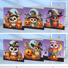 Load image into Gallery viewer, 6Pcs Halloween Cat Diamond Daily Wish Card Owl for Adults Holiday Friends Family
