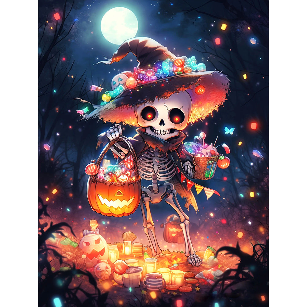 Diamond Painting - Full Round - Halloween candy skull (30*40CM)