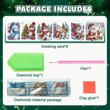 Load image into Gallery viewer, 6Pcs Christmas Christmas Gifts DIY Diamond Painting Card Diamond Daily Wish Card
