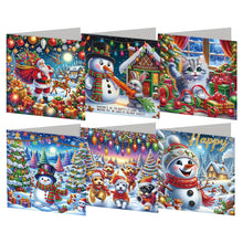 Load image into Gallery viewer, 6Pcs Christmas Christmas Gifts DIY Diamond Painting Card Diamond Daily Wish Card
