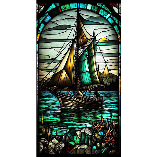 Diamond Painting - Full Round - Sailboat glass painting (40*70CM)