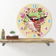 Load image into Gallery viewer, Wooden Diamond Painting Clock Animals Diamond Art Clock Pendants Kit for Desktop
