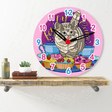 Load image into Gallery viewer, Wooden Diamond Painting Clock Animals Diamond Art Clock Pendants Kit for Desktop

