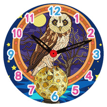 Load image into Gallery viewer, Wooden Diamond Painting Clock Animals Diamond Art Clock Pendants Kit for Desktop
