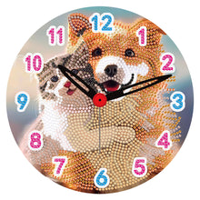 Load image into Gallery viewer, Wooden Diamond Painting Clock Animals Diamond Art Clock Pendants Kit for Desktop
