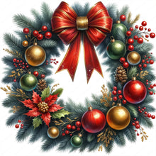 Load image into Gallery viewer, Diamond Painting - Full Round - Christmas wreath picture (30*30CM)

