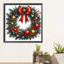 Load image into Gallery viewer, Diamond Painting - Full Round - Christmas wreath picture (30*30CM)
