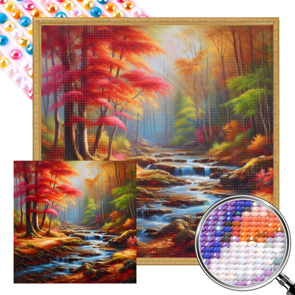 AB Diamond Painting - Full Round - Maple forest (40*40CM)