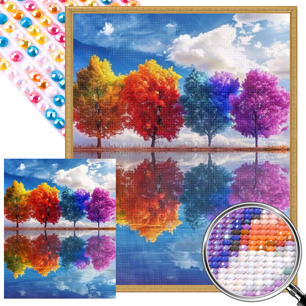 AB Diamond Painting - Full Round - Four-color tree (40*50CM)