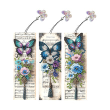 Load image into Gallery viewer, 3Pcs Special Shape Butterfly And Flowers Diamond Painting Bookmark for Bookworms
