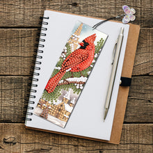 Load image into Gallery viewer, 3Pcs Special Shape Cardinal In The Snow Diamond Painting Bookmark for Bookworms
