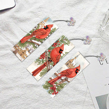 Load image into Gallery viewer, 3Pcs Special Shape Cardinal In The Snow Diamond Painting Bookmark for Bookworms

