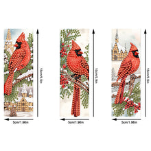 Load image into Gallery viewer, 3Pcs Special Shape Cardinal In The Snow Diamond Painting Bookmark for Bookworms
